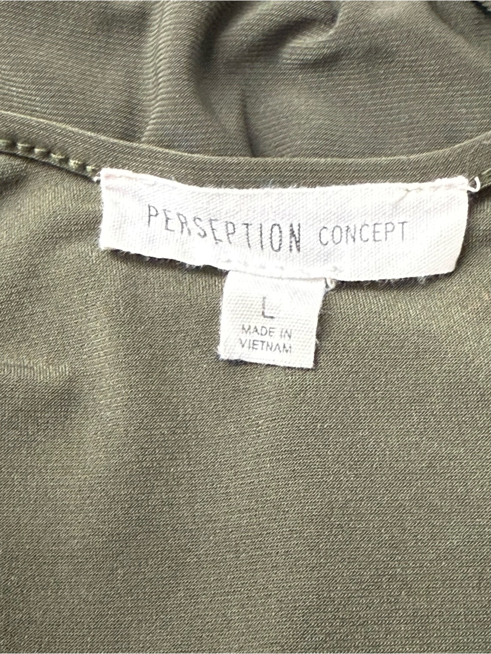 Perseption Concept Women's Shoulder Cutout, Short Sleeve, Tunic Top, Green, Sz L - Picture 3 of 6